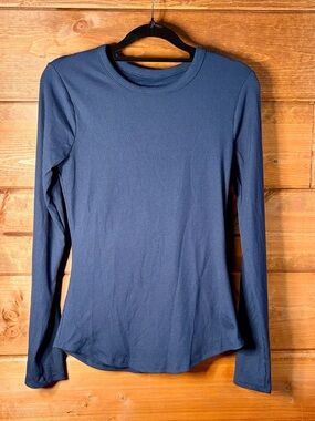 No Boundaries Navy Blue Long Sleeve Ribbed Tee Size Medium